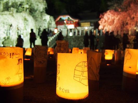小川諏訪神社　いわき桜ライトアップ