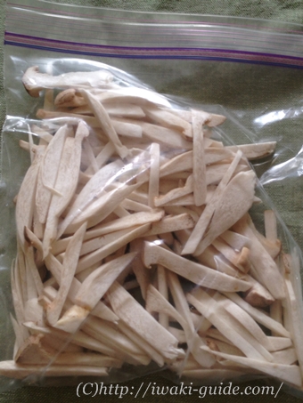 エリンギの冷凍保存法　短冊きり