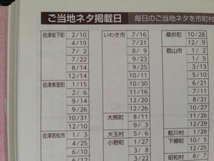 ふくしま手帳　福島ご当地ネタ