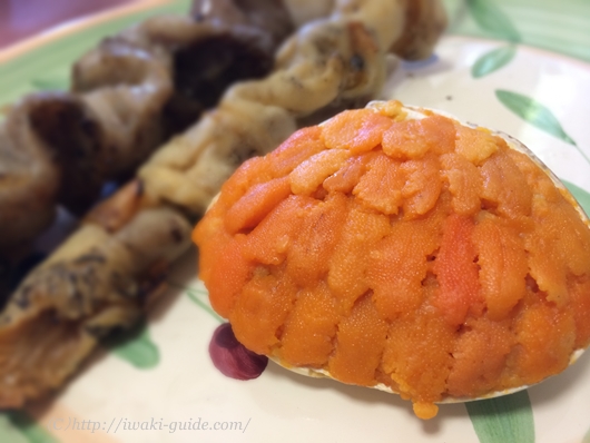 鎌倉ビーチフェスタにいわき市出店　うに貝焼き