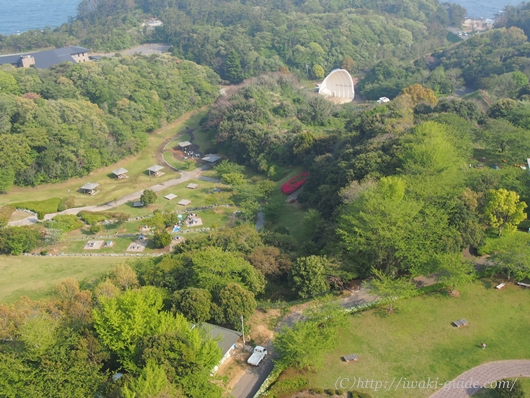 いわきマリンタワー　駐車場　展望台からの景色