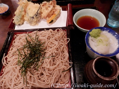 野菜天ざる　いわき蕎麦　いわき更科